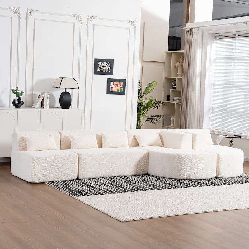 143.7inch Upholstered Sofa Free-combined Sofa Couch