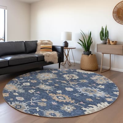 Machine Washable Indoor/ Outdoor Traditional Persian Chantille Rug