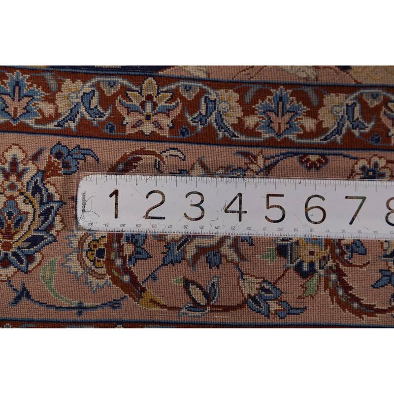Vegetable Dye Blue Animals Isfahan Persian Vintage Wool Carpet - 3'4" x 5'3"