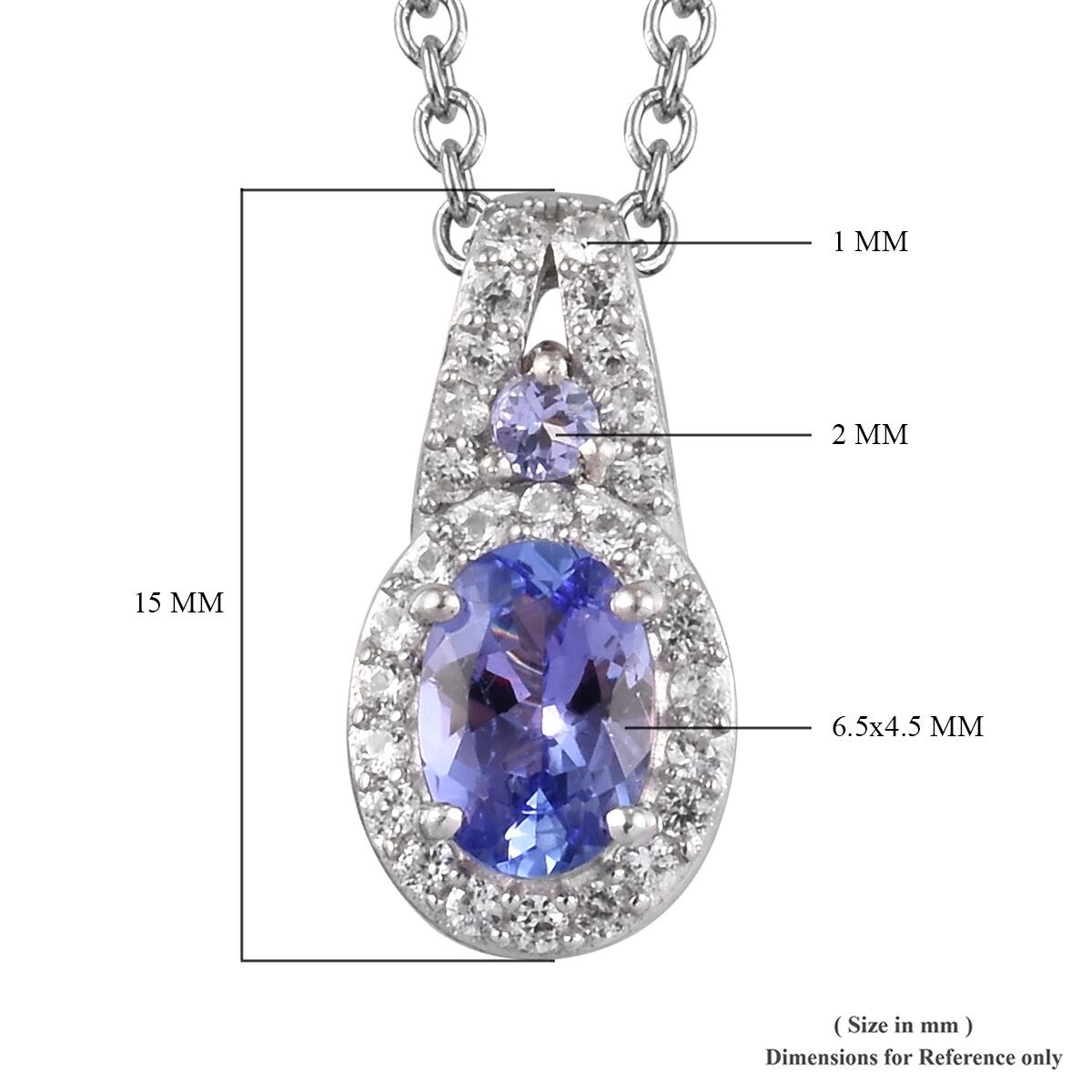 sterling silver tanzanite pendant