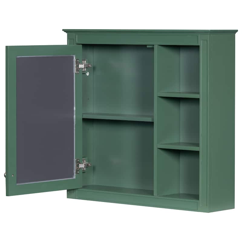 Roomfitters 30" Vanity with Sink, Cabinet with 2 Drawers and Tip-out Tray, Set with Mirror Cabinet, Freestanding Design