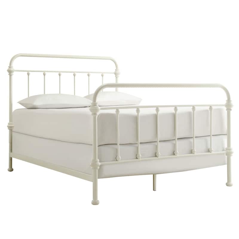 Giselle Victorian Iron Metal Bed by iNSPIRE Q Classic - Antique White - Queen