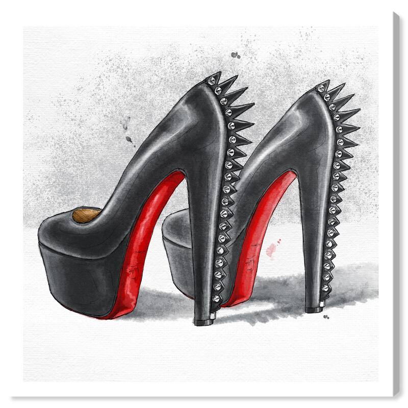 Wynwood Studio Canvas Fashion and Glam Spikes Black and Pastel Black Glam Wall Art Canvas Print