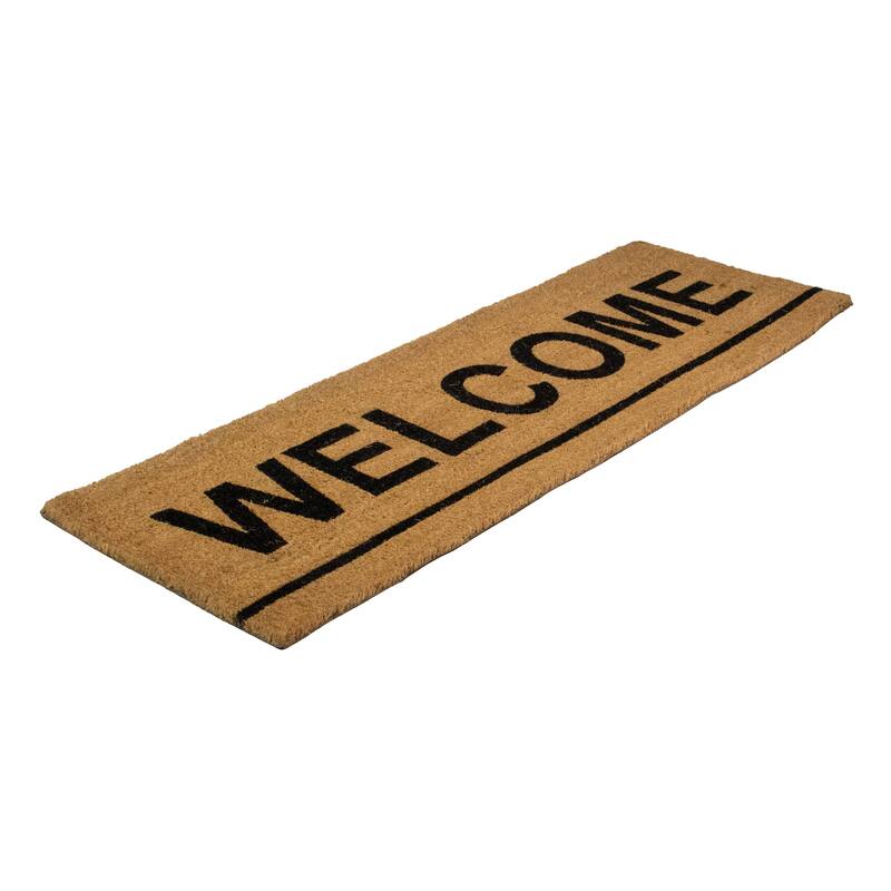 Natural Coir Outdoor Rectangular "Welcome" Doormat 16" x 48" - 48