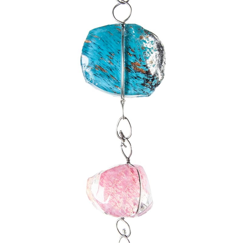 71" Multicolor Glass Rain Chain