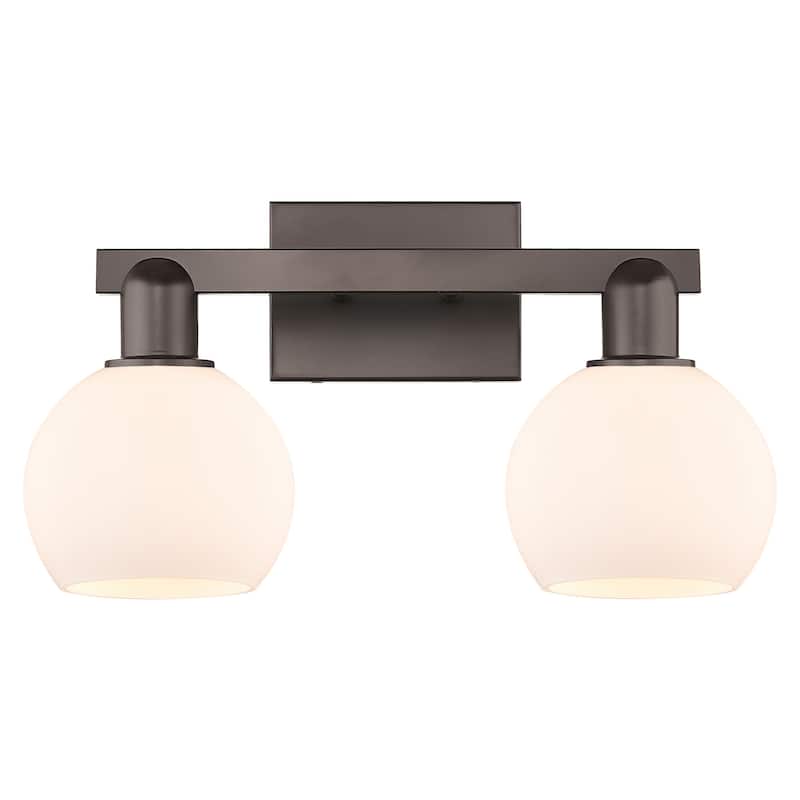 Innovations Lighting 716-2W-10-17 Athens Vanity Athens 2 Light 17" - Oil Rubbed Bronze / Matte White