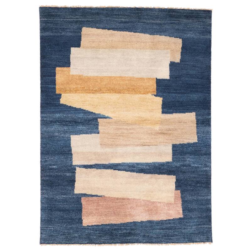 ECARPETGALLERY Hand-knotted Peshawar Ziegler Dark Blue Wool Rug - 5'0 x 6'11