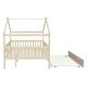 preview thumbnail 38 of 36, Creativity House Bed,Full Size Wooden House Bed with Twin Size Trundle,Solid Construction