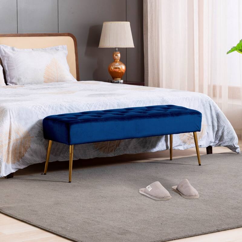 Modern 44" Length Button Tufted Bench