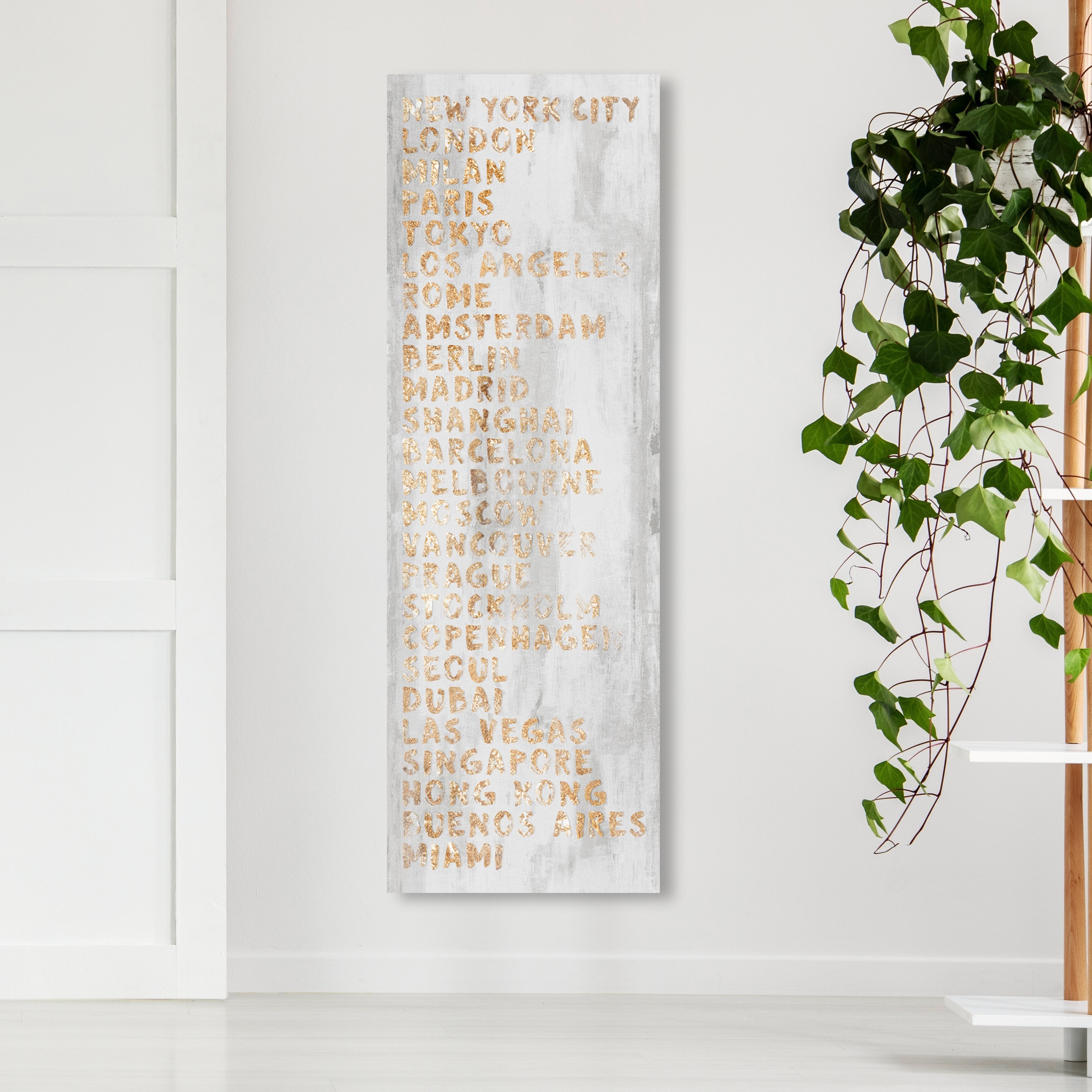 Shop Oliver Gal Capital Fashion Cement Typography And Quotes Wall Art Canvas Print Travel Quotes And Sayings Gold Gray Overstock 31290549