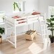 preview thumbnail 1 of 22, Comprehensive Design Twin Size High Loft Bed with inclined Ladder and Guardrails, Under Bed Capacious Space, Space-saving, White White