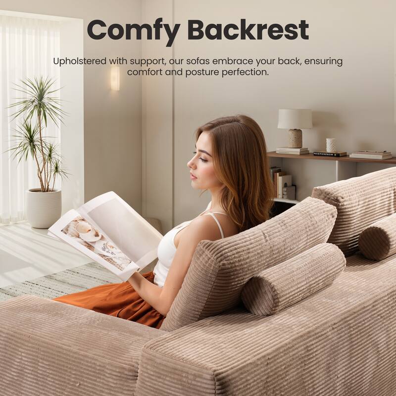 ​​OVIOS Lazy Chaise Lounge Sofa with Ottoman​