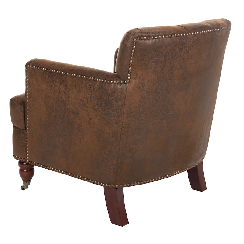 SAFAVIEH Tori Antiqued Tufted Club Chair - 28" x 34.4" x 32.7". - 28"W x 34"D x 33"H