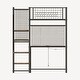 preview thumbnail 12 of 17, Twin Size Loft Metal Bed for Bedroom And Dormitory,with Built-In Charging Station And Led Lighting,Black