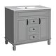 preview thumbnail 114 of 143, 36'' Bathroom Vanity with Top Sink, Freestanding Vanity Set with Mirror Cabinet