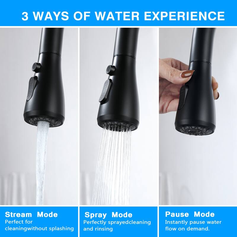 AITINKAN Pull Down Single Handle Kitchen Faucet with 3 Spray Mode