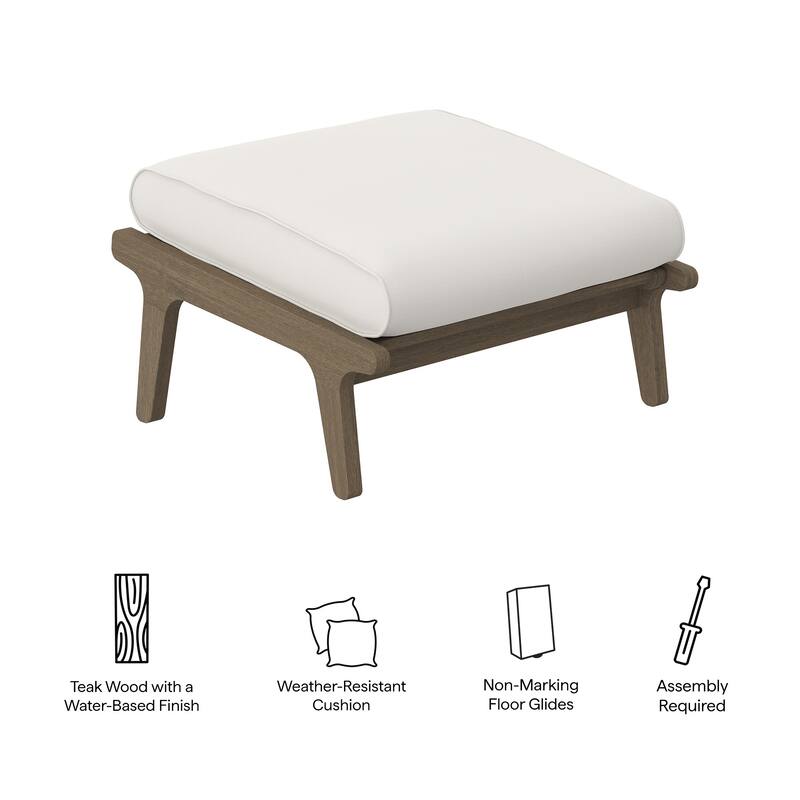 Saratoga Outdoor Patio Teak Ottoman