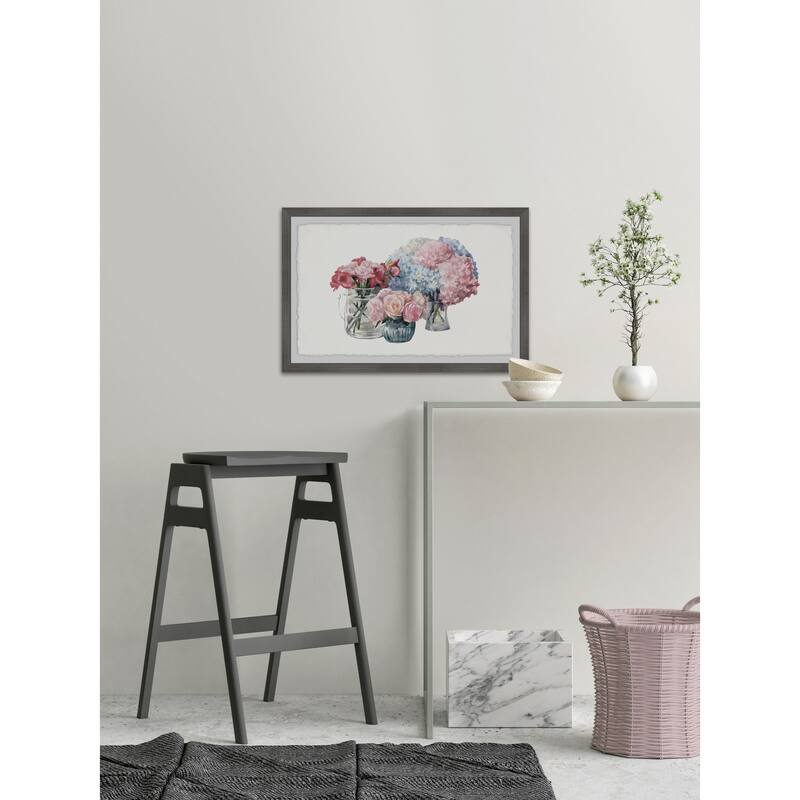 Flower Bouquets Framed Wall Art, Floral Delight - A Blooming Accent for Your Living Space