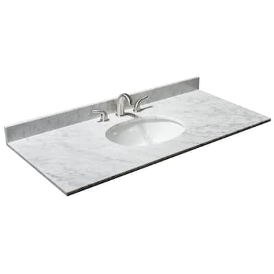 Wyndham Collection 48" Single Vanity Top with Undermount Oval Sink and
