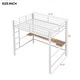preview thumbnail 27 of 64, Twin/Full Size Gaming Loft Bed with Bulit-in Desk and LED Lights, Metal Loft Bedframe with Ladder and Guardrails for Kids