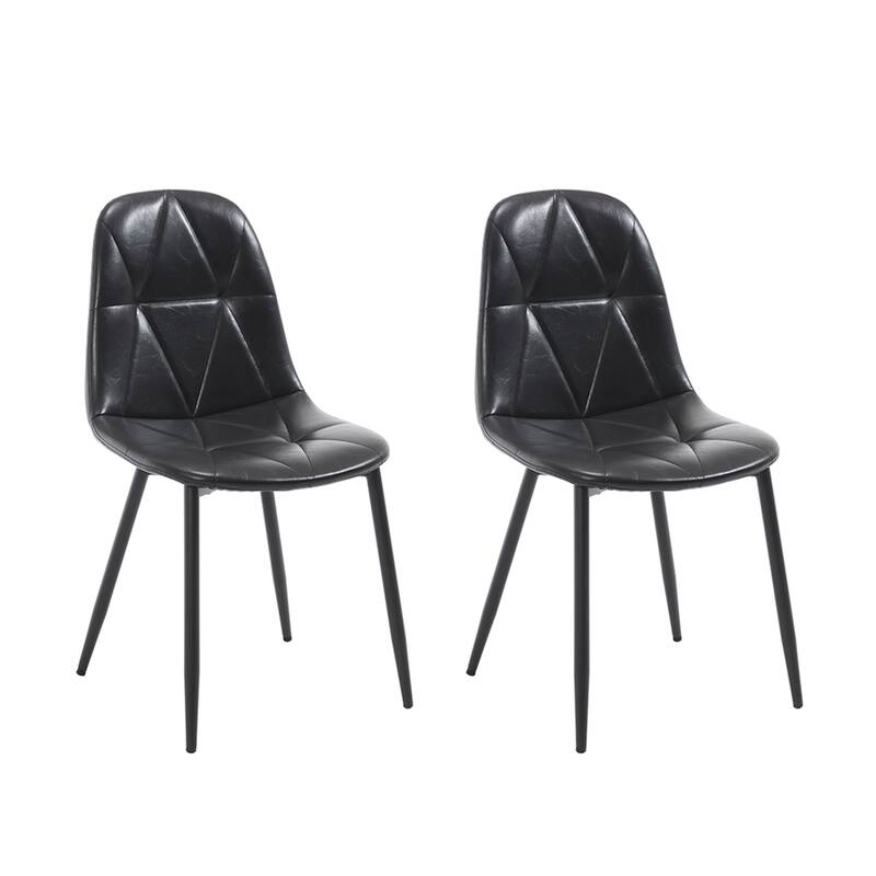 Ergonomic Dining Chairs - 330LB Capacity, Water-Resistant, Set of 2/4 - Black - Set of 2