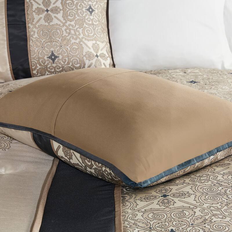 Madison Park Blaine 7 Piece Jacquard Comforter Set with Throw Pillows