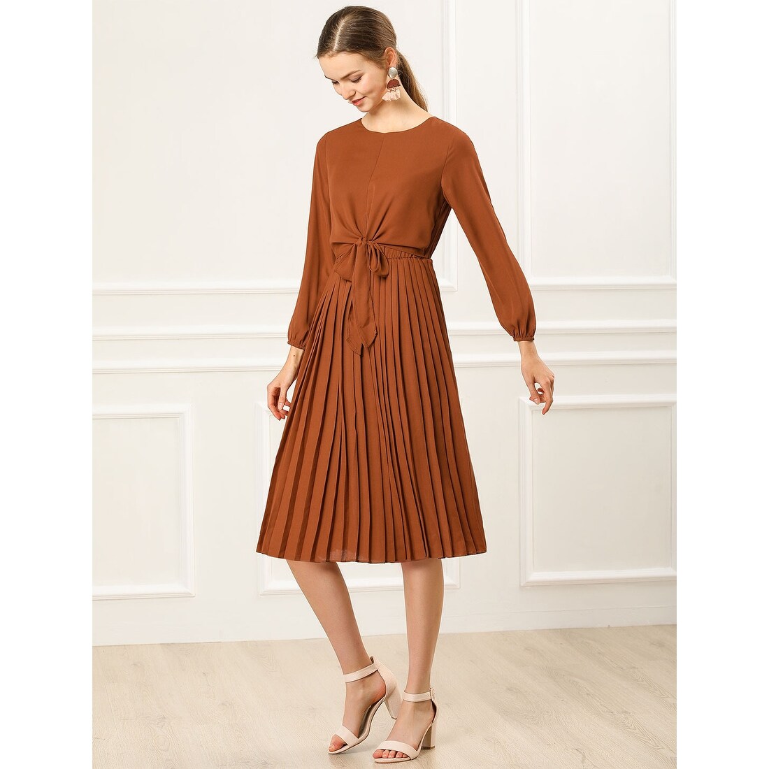 round neck long dress