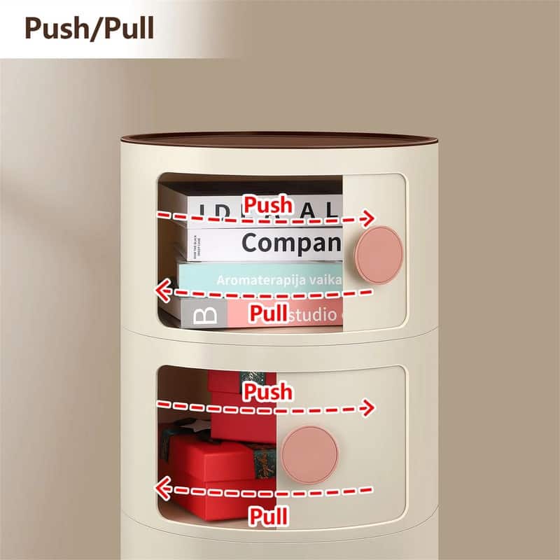 Sliding Barrel Modern Bedroom Nightstand