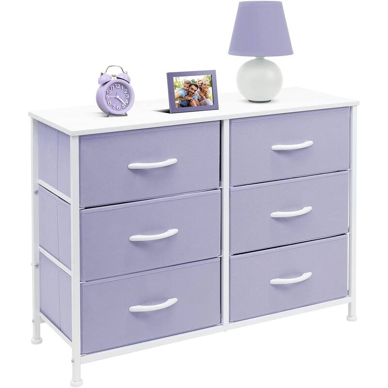Dresser w/ 6 Drawers Furniture Storage Chest for Home, Bedroom