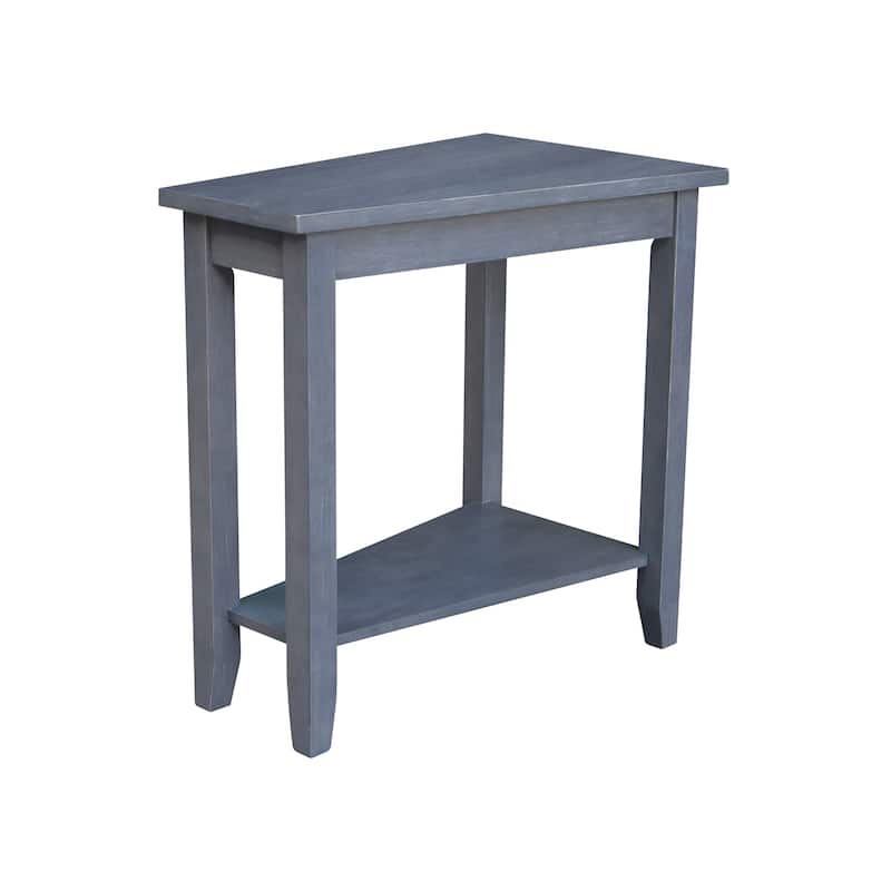 Keystone Solid Parawood Accent Table - Antique Washed Heather Grey