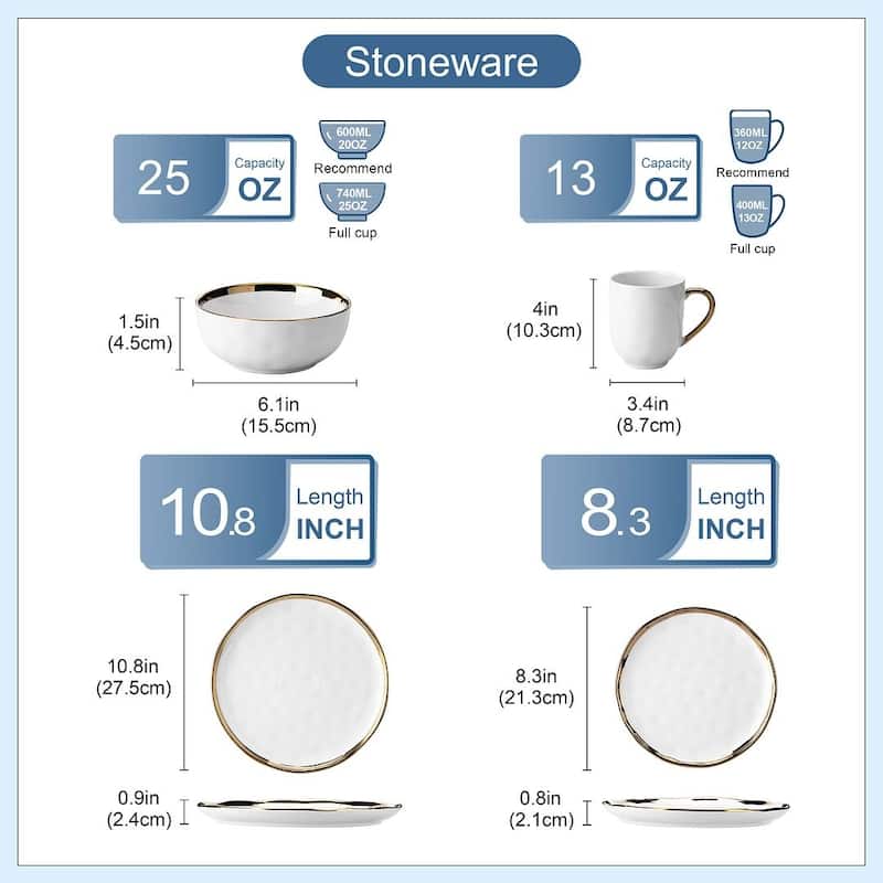 LOVECASA Gold Aura Glossy Porcelain Dinnerware Set