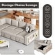 preview thumbnail 5 of 10, Modern U Shaped Sectional Sofa with Pull Out Bed and Storage Shelves and USB Ports for Living Room or Reception Room