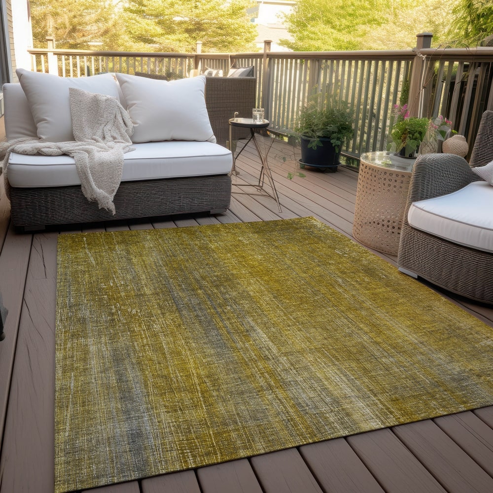 Machine Washable Indoor/ Outdoor Ombre Solid Chantille Rug