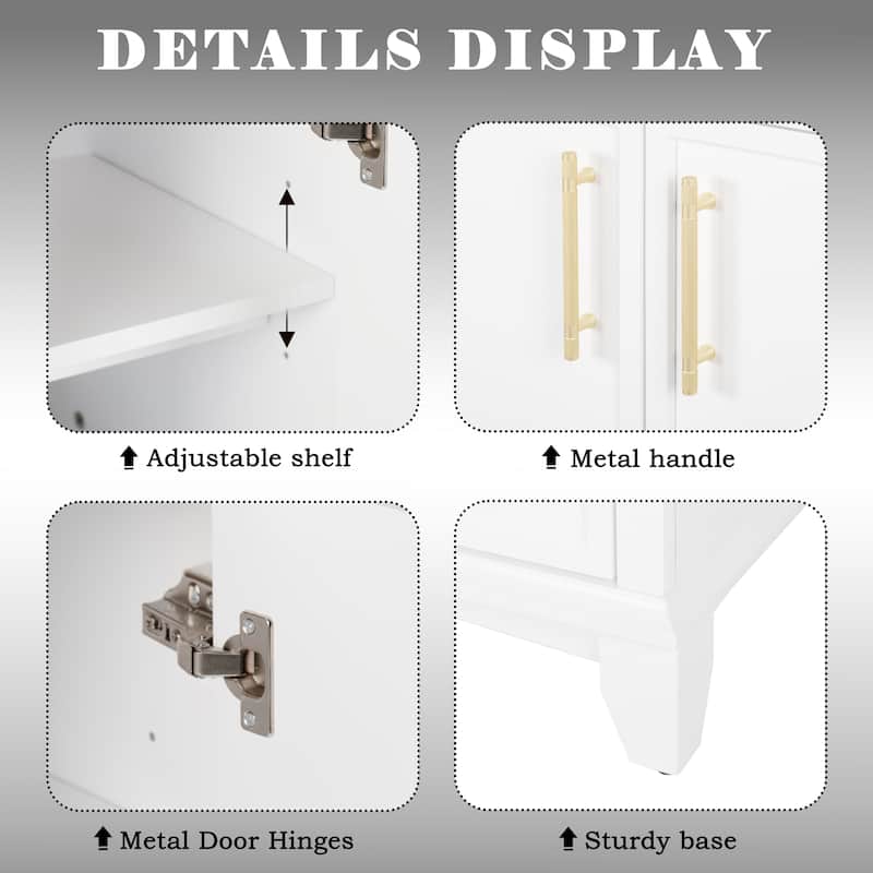 28" Freestanding Bathroom Vanity Cabinet with Sink