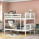 preview thumbnail 3 of 36, Full Over Full Bunk Bed with Ladder, Solid Wood Bunk Bed Frame with Safety Guardrail for Teens/Adults, Convertible into Two Beds