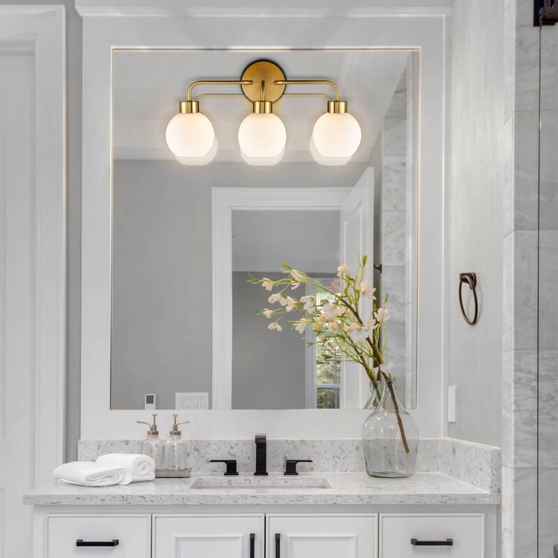 Tenerife Brass Modern Bath Vanity Light / Wall Sconce