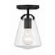Voss 1 Light Matte Black Semi Flush Mount - 5.75"W x 9.25"H x 5.75"D