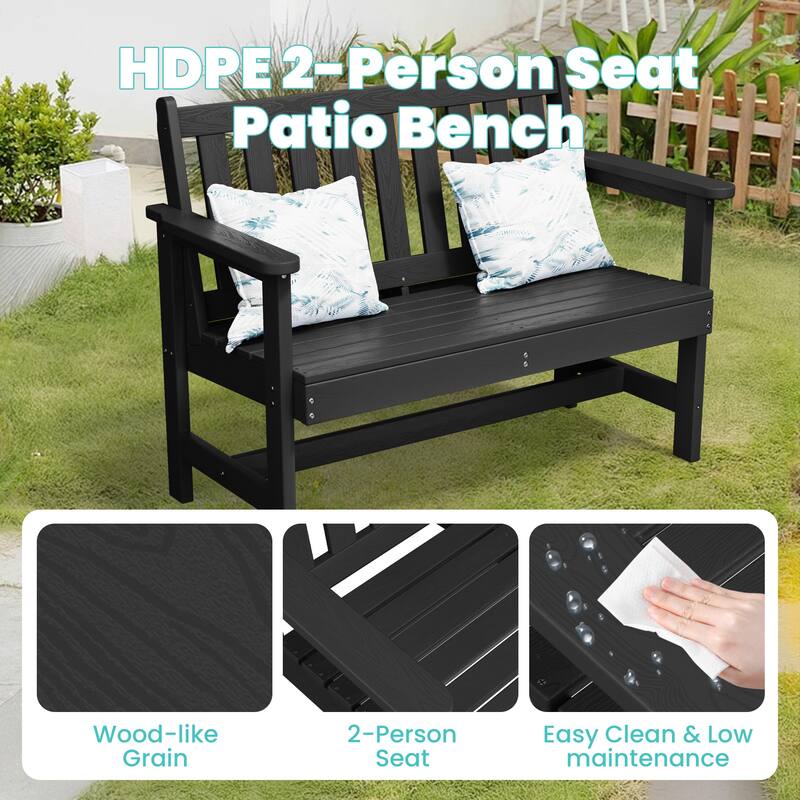Outdoor 2-Person Garden Bench 42.92-in W x 35.83-in H