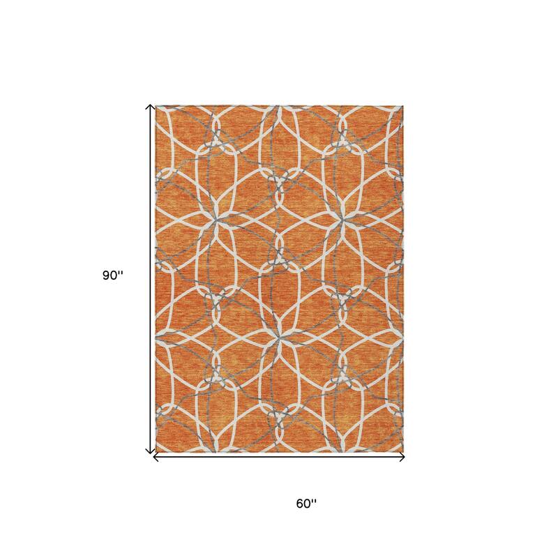 HomeRoots Geometric Modern Rectangle Outdoor Rug
