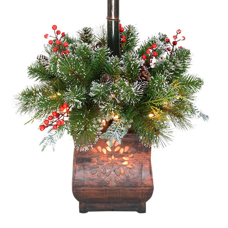 Puleo International 4 ft. Pre-Lit Artificial Lamp Post
