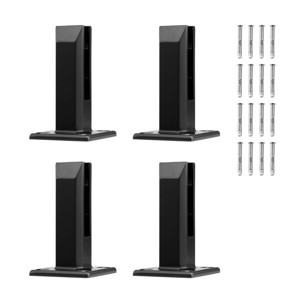 Glass Clamp, Square Glass Railing Bracket for 0.31 "-0.47 " Tempered Glass, 304 Stainless Steel Glass Mounting Clamp