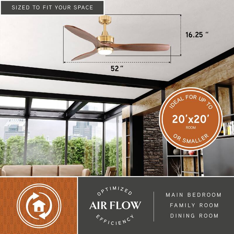 Curtiss 3-speed 52-inch Indoor or Outdoor Ceiling Fan