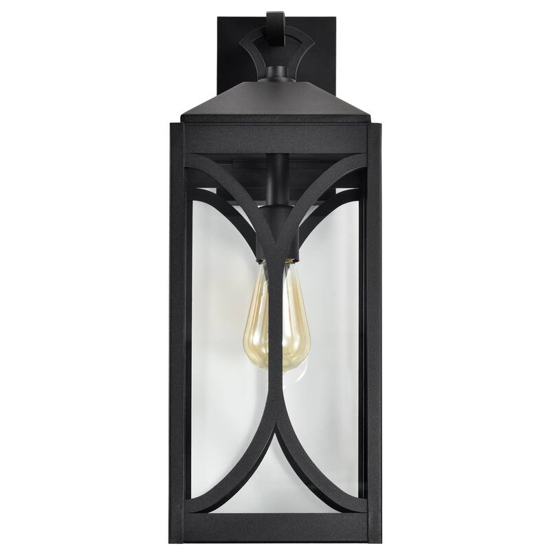 Oaklyn 1 Light Large Wall Lantern Matte Black with Clear Glass