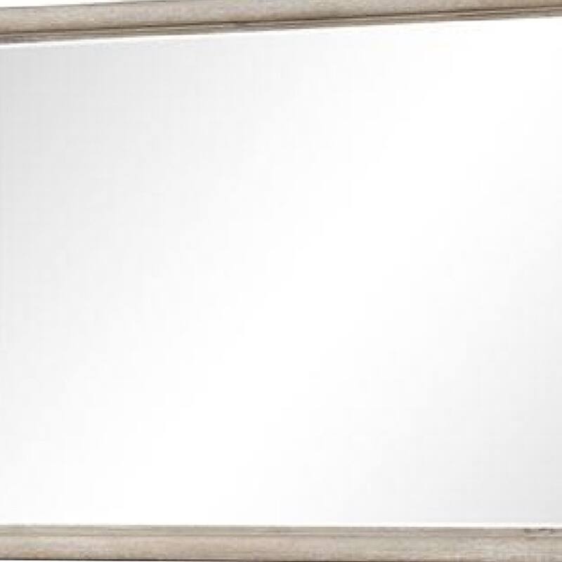 Myna Dresser Mirror, Beveled Glass, Oak Brown Solid Wood, 34x45 - Oak Brown