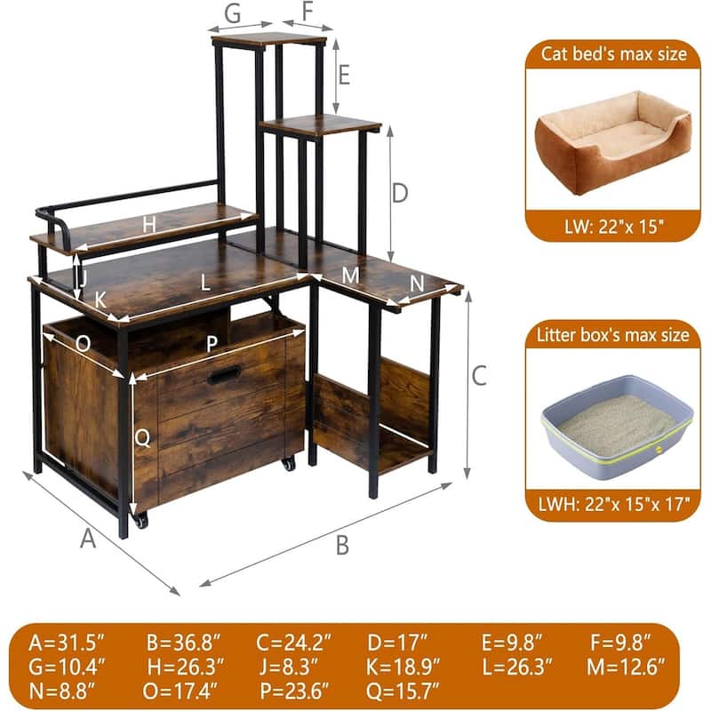 Litter Box Enclosure Cat Tree