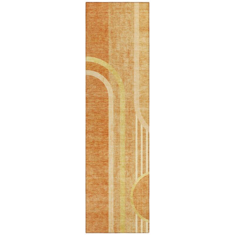 Machine Washable Indoor/ Outdoor Chantille Mid Century Modern Rug