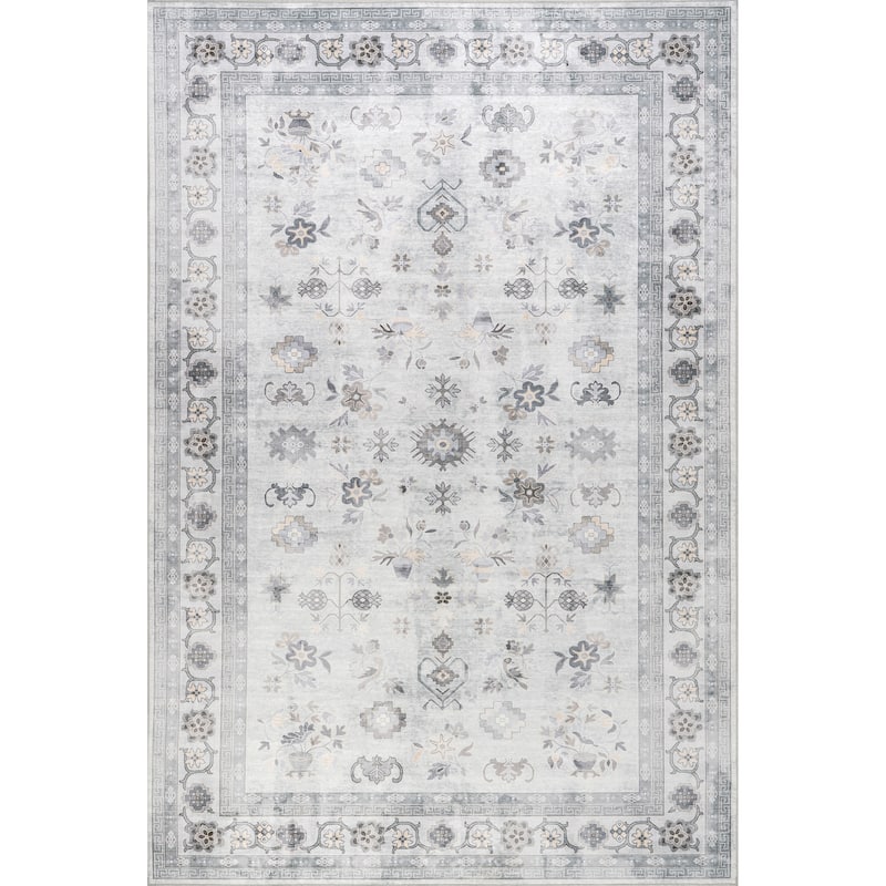 Nuloom Verity SplashGuard Traditional Medallion Machine Washable Area Rug