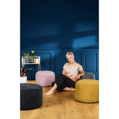 Gouchee Home Round Alfa Velour Pouf Bean Bag
