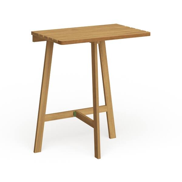 slide 12 of 12, SAFAVIEH Outdoor Living Benton Balcony Table - 23.6"W x 15.4"D x 28.4"H Natural - 23.6"W x 15.4"D x 28.4"H