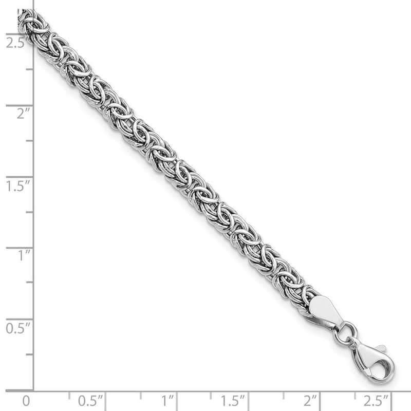 Curata 14k White Gold Fancy Polished Fancy Link Bracelet 7 Inch